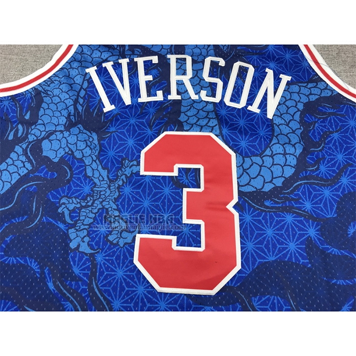 Maglia
 Allen Iverson NO 3 Philadelphia 76ers Throwback Asian Heritage 1996-97 Blu
